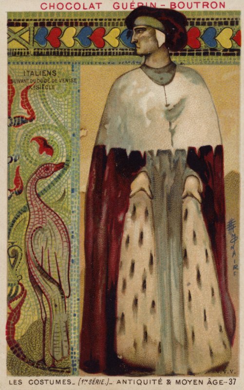 Traje veneziano do século IX de French School
