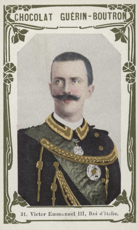 Victor Emmanuel III, rei da Itália (foto colorida) de French School