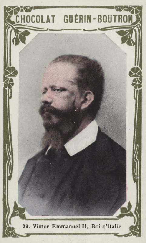 Victor Emmanuel II, rei da Itália (foto colorida) de French School