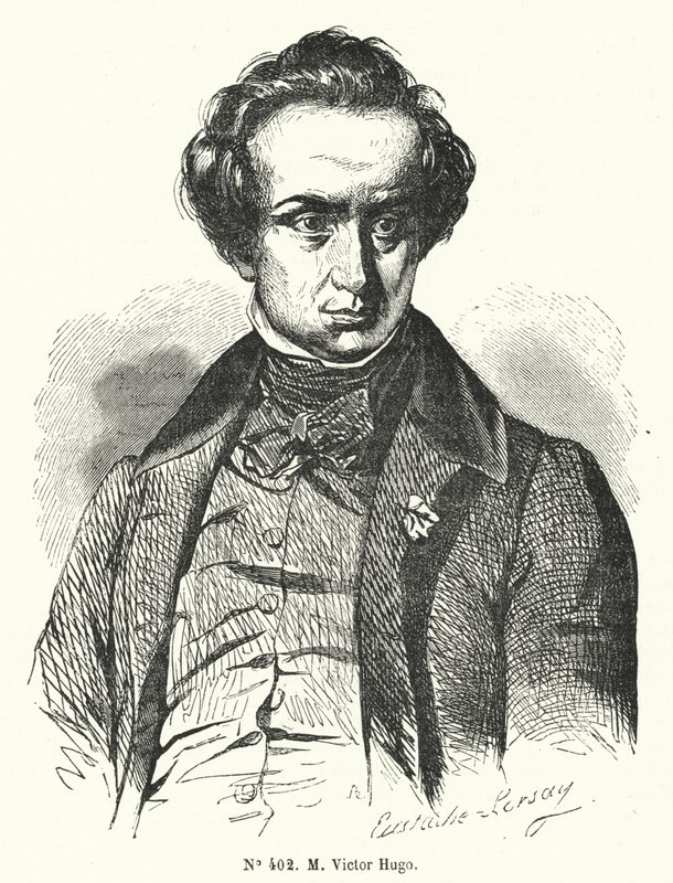Victor Hugo, romancista e dramaturgo francês (gravura) de French School