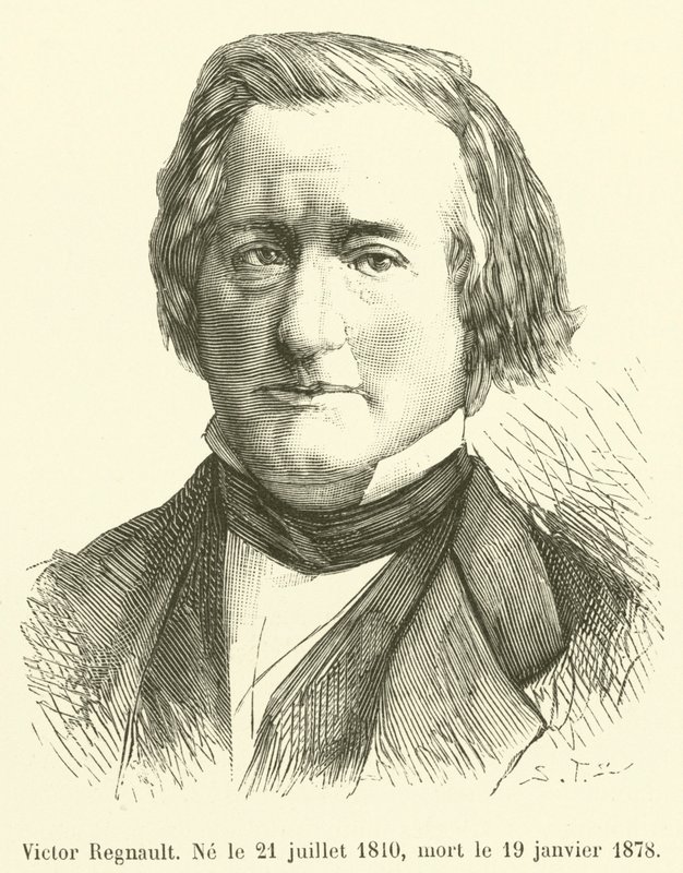 Victor Regnault, nascido em 21 de julho de 1810, morreu em 19 de janeiro de 1878 de French School