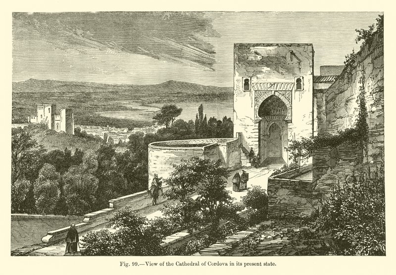 Vista da Catedral de Córdoba no seu estado actual (gravura) de French School