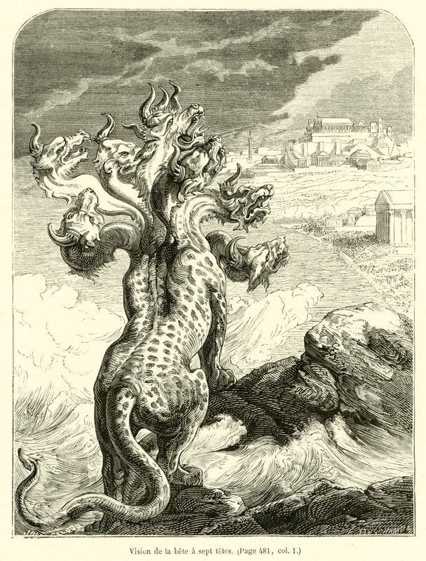 Vision de la bete a sept tetes (gravura) de French School