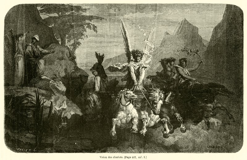 Vision des chariots (gravura) de French School