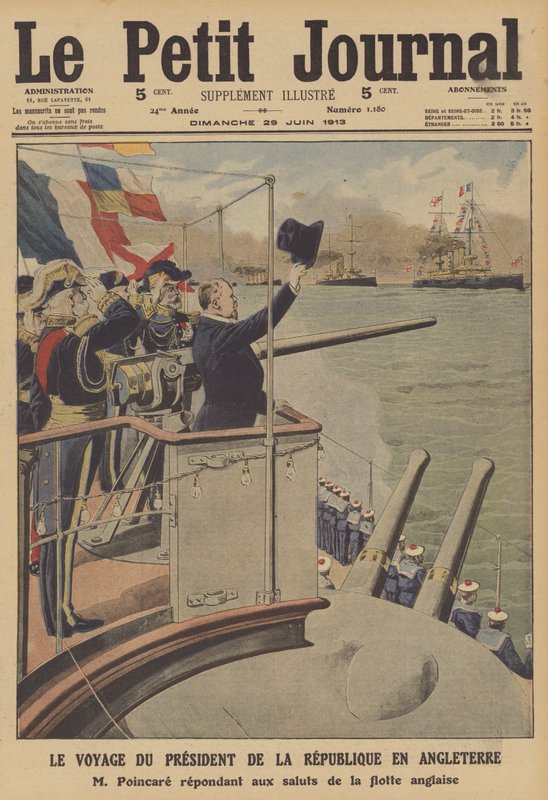 Visita do Presidente da França à Grã-Bretanha (cor litho) de French School