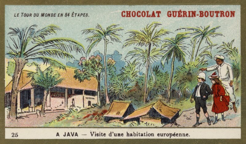 Visita a uma casa europeia, Java (chromolitho) de French School