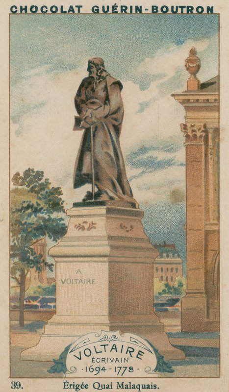 Voltaire, escritor, 1694-1778, Erigee Quai Malaquais de French School