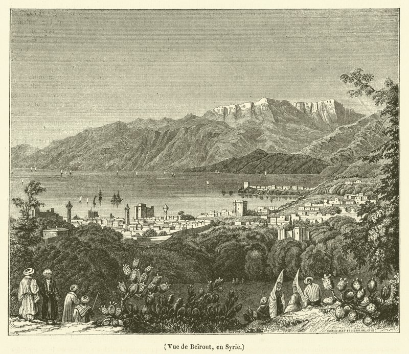 Vista de Beirute, Síria (gravura) de French School