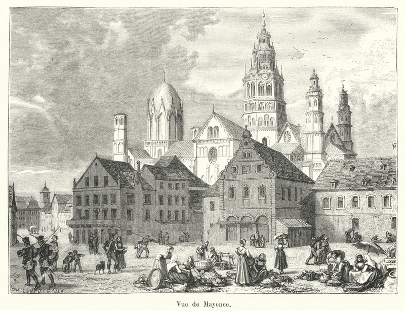 Vista de Mainz (gravura) de French School
