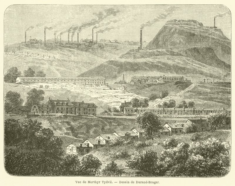 Vista de Merthyr Tydvil (gravura) de French School