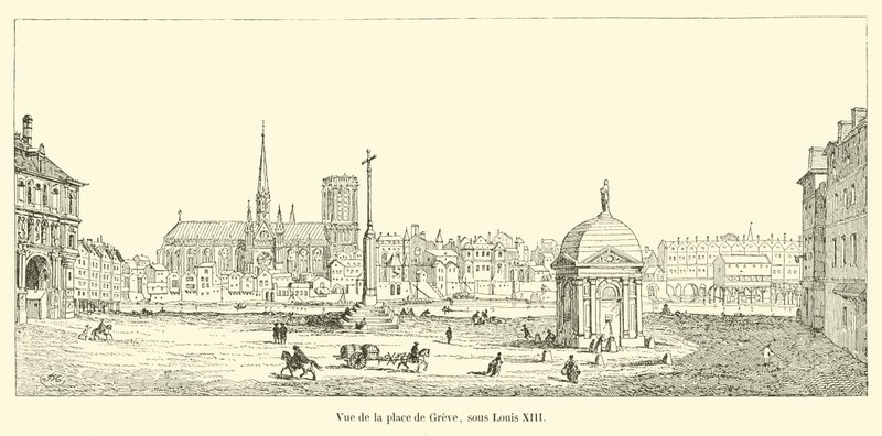 Vista da Praça Greve, sob Louis XIII de French School