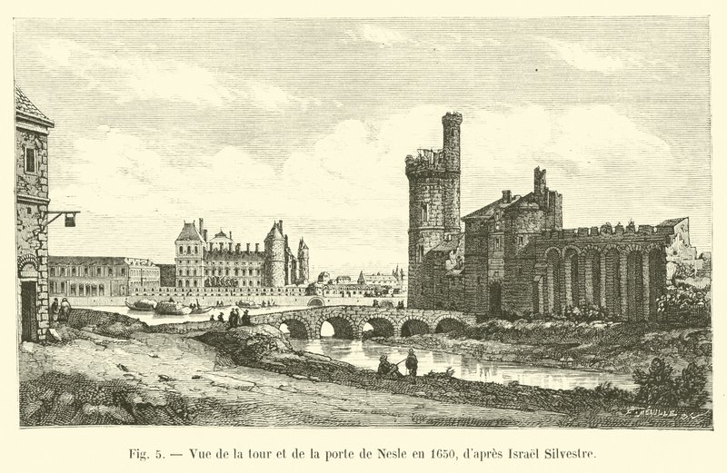 Vista da torre e portão de Nesle em 1650, Israel Silvestre dapres de French School
