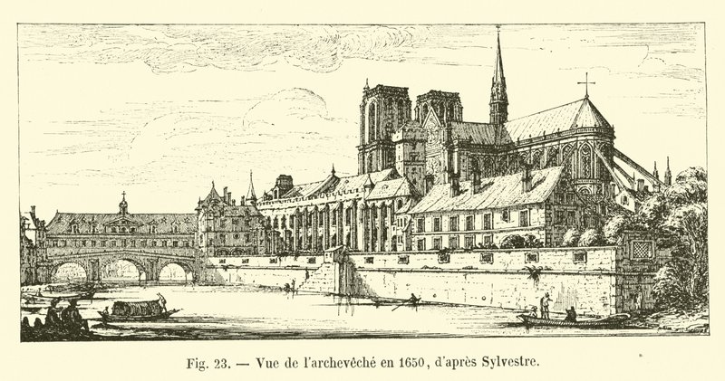 Vista de larcheveche em 1650, Sylvester dapres de French School