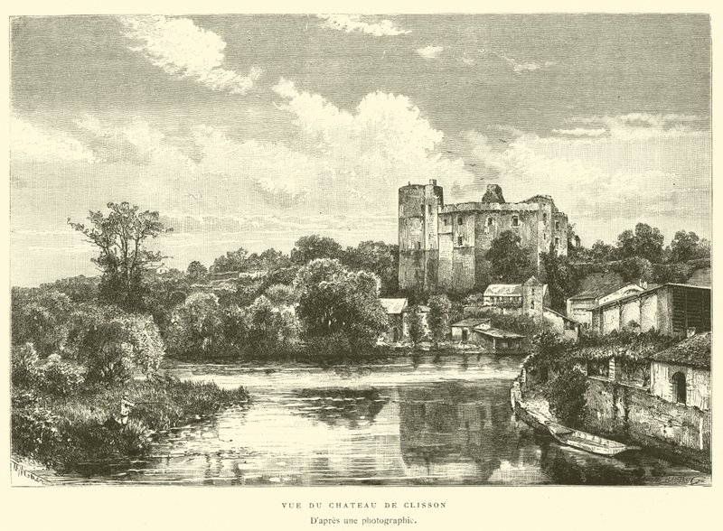 Vista do Chateau de Clisson (gravação) de French School
