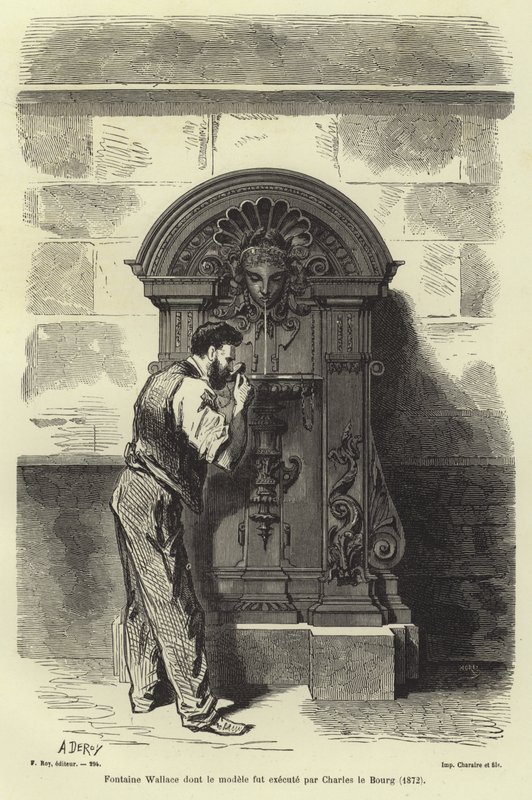 Fonte de Wallace projetada por Charles Auguste Lebourg, Paris, 1872 de French School