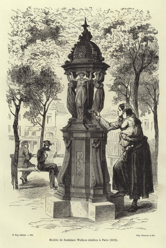 Fonte de Wallace instalada em Paris em 1872 de French School