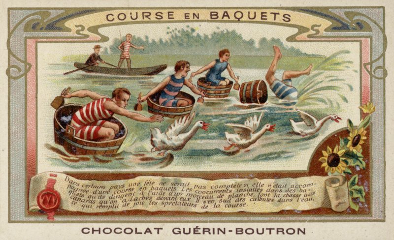 Raça da banheira (chromolitho) de French School
