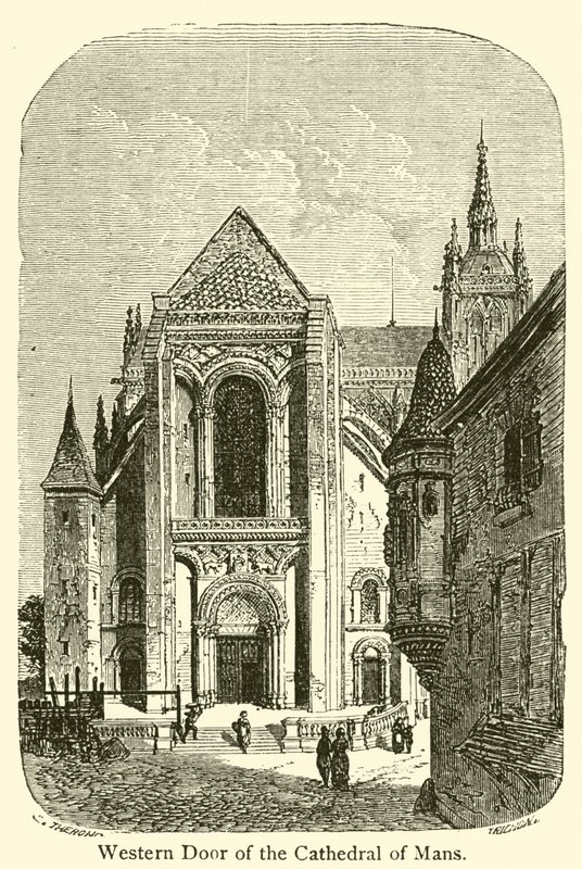 Porta Oeste da Catedral de Mans (gravura) de French School
