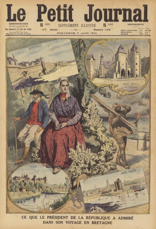 O que o Presidente da França admirava na sua visita à Bretanha (cor litho) de French School