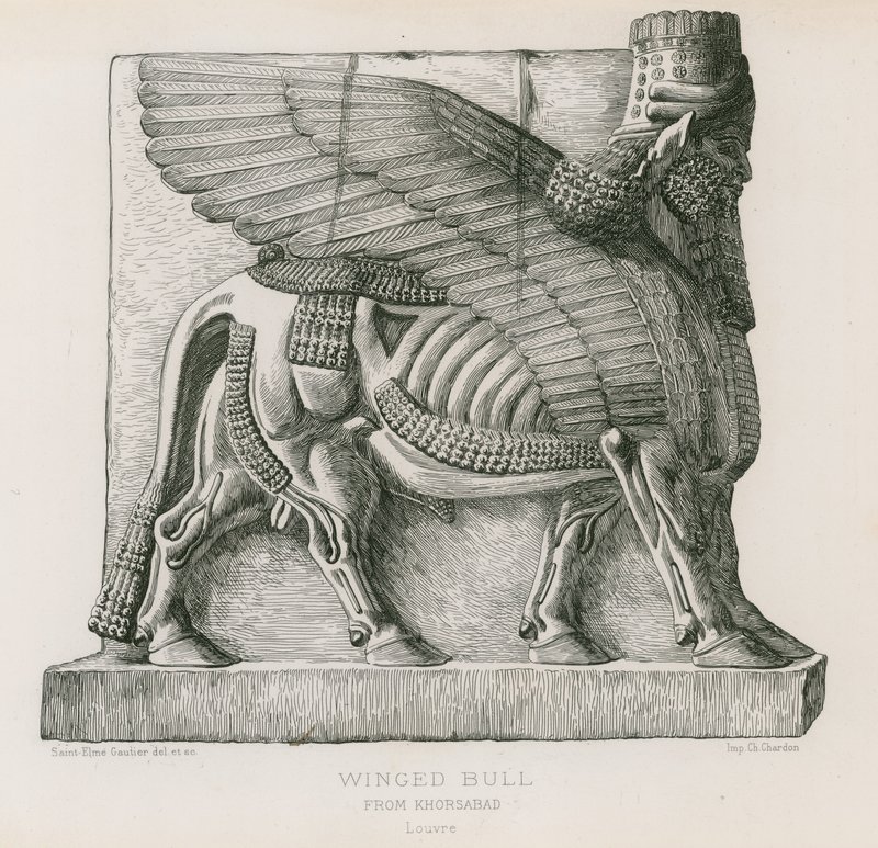 Touro voado, de Khorsabad, Louvre de French School