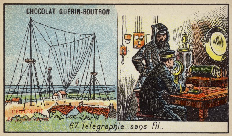 Telegrafia sem fio (chromolitho) de French School