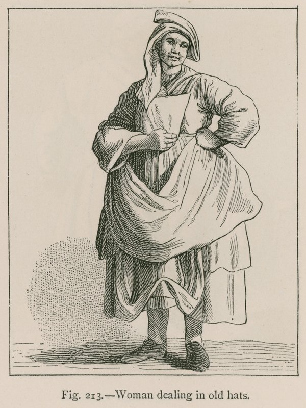 Mulher, tratar, em, chapéus velhos de French School