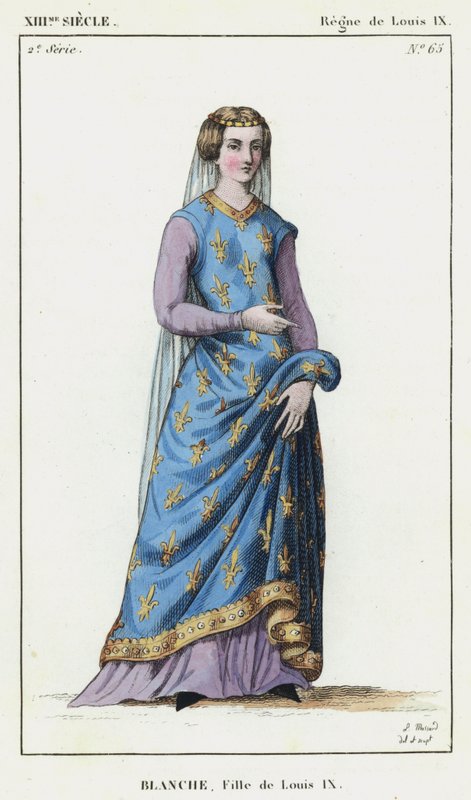 Século XIII, Reinado de Luís IX, Blanche, Filha de Luís IX (gravura a cores) de French School