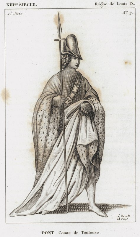 Século XIII, Reinado de Luís IX, Pont, Conde de Toulouse (gravura) de French School