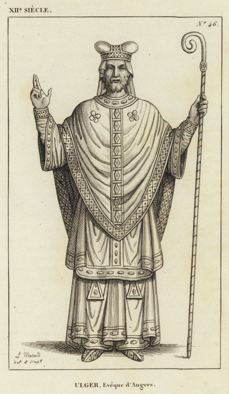 Século XII, Ulger, Bispo de Angers (gravura) de French School