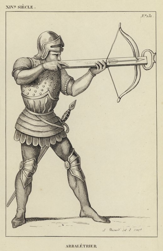 XIV Siecle, Arbaletrier (gravura) de French School