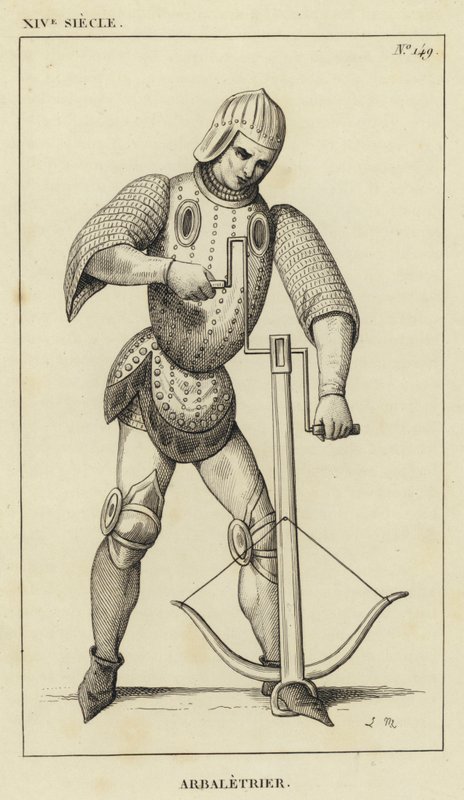 XIV Siecle, Arbaletrier (gravura) de French School