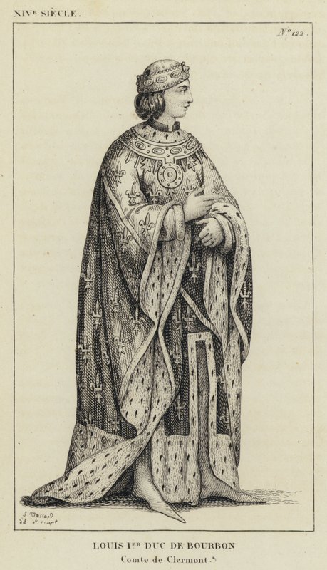 Século XIV, Luís I Duque de Bourbon, Conde de Clermont (gravura) de French School