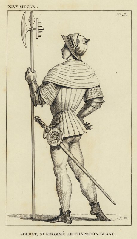 Século XIV, Soldado, Conhecido como Capuchinho Branco (gravura) de French School