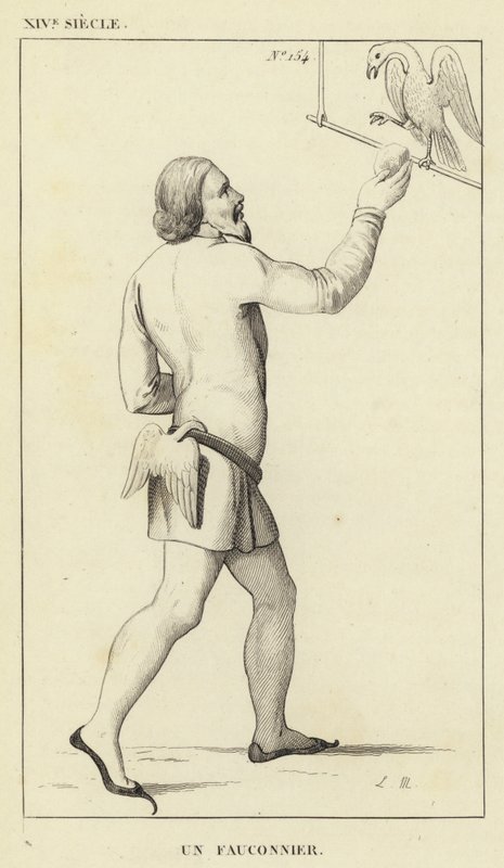 Século XIV, Um Falconer (gravura) de French School