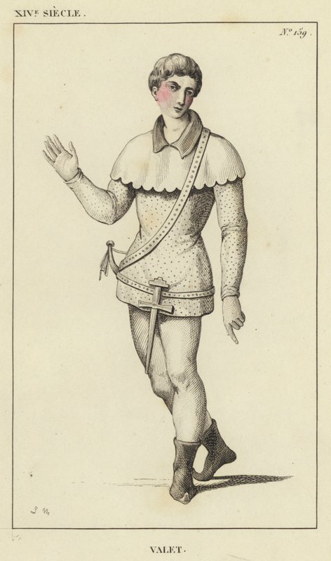 XIV Siecle, Valet (gravação a cores) de French School
