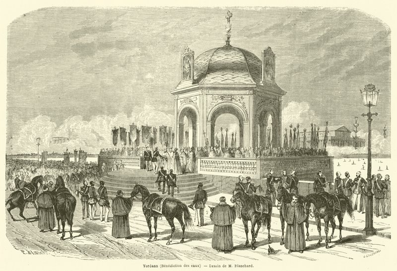 Yordann, Benediction des eaux (gravura) de French School