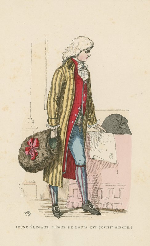 Jovem dândi francês do reinado de Luís XVI, século XVIII de French School