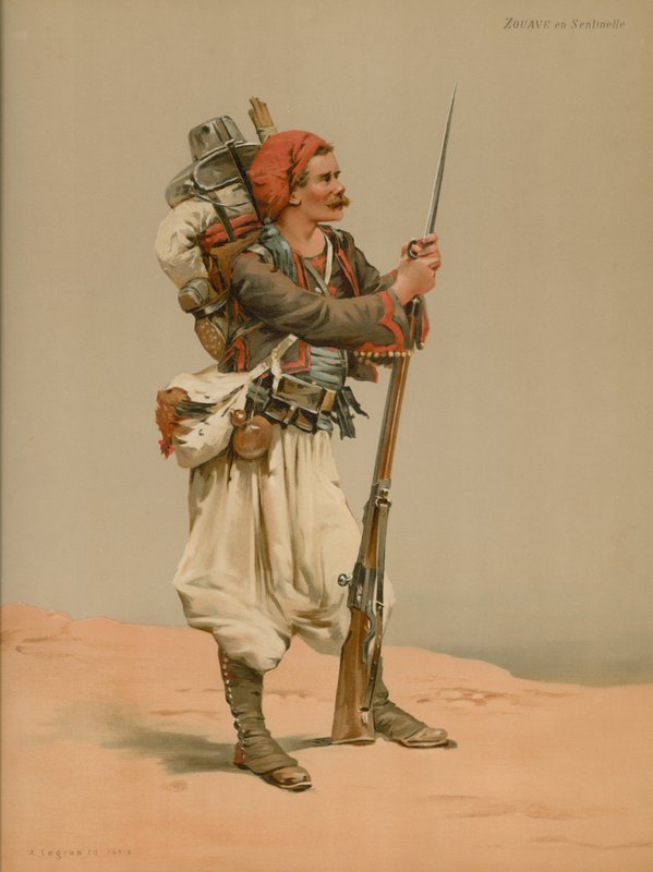 Zouave em Sentinel de French School
