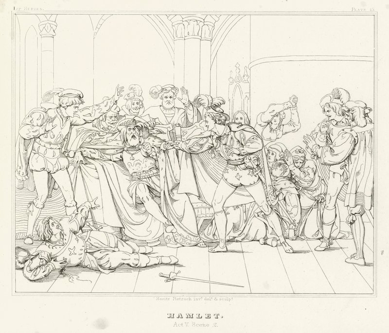 Hamlet, Acto V, Cena 2 (gravura) de Friedrich August Moritz Retzsch