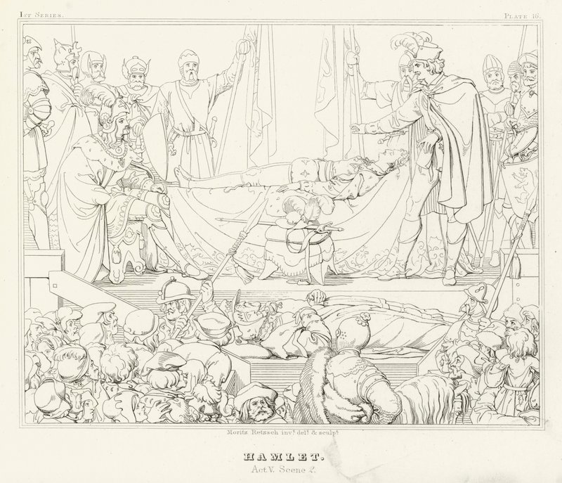 Hamlet, Acto V, Cena 2 (gravura) de Friedrich August Moritz Retzsch