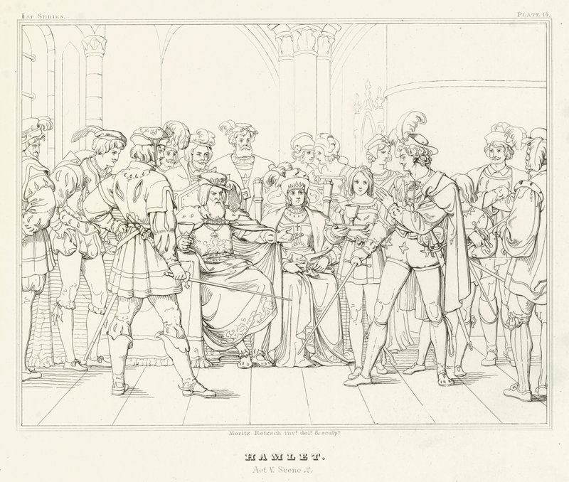 Hamlet, Acto V, Cena 2 (gravura) de Friedrich August Moritz Retzsch