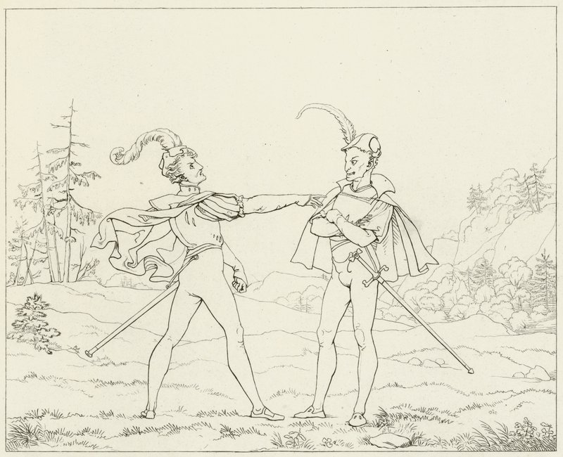 Ilustração para o Fausto de Goethe de Friedrich August Moritz Retzsch