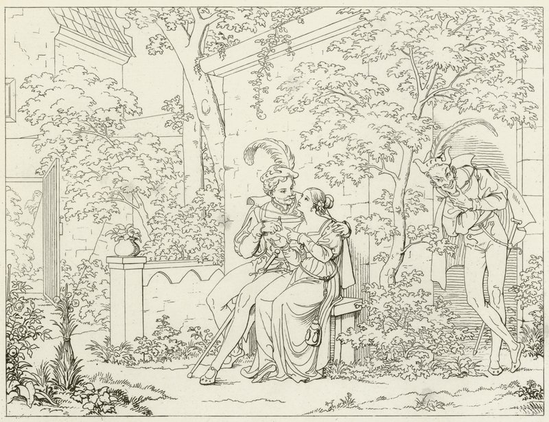 Ilustração para o Fausto de Goethe de Friedrich August Moritz Retzsch