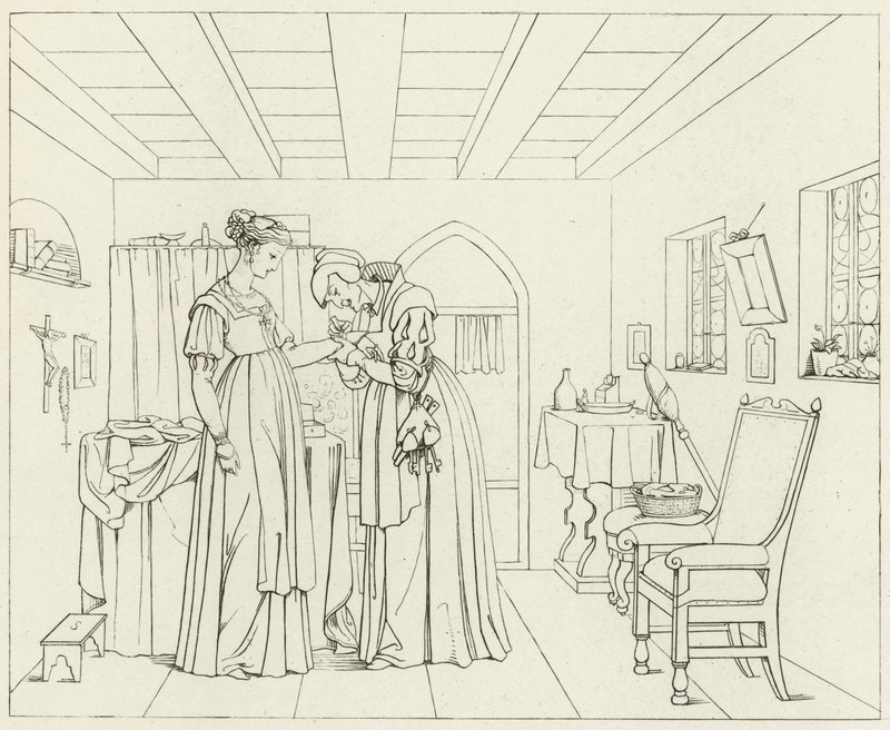 Ilustração para o Fausto de Goethe de Friedrich August Moritz Retzsch