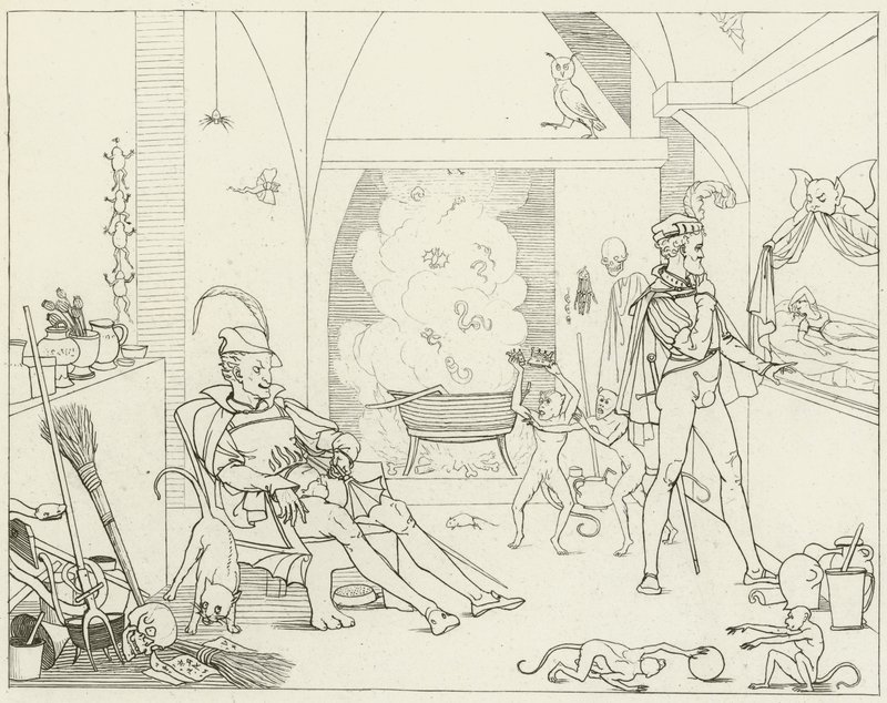 Ilustração para o Fausto de Goethe de Friedrich August Moritz Retzsch