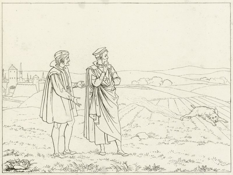 Ilustração para o Fausto de Goethe de Friedrich August Moritz Retzsch