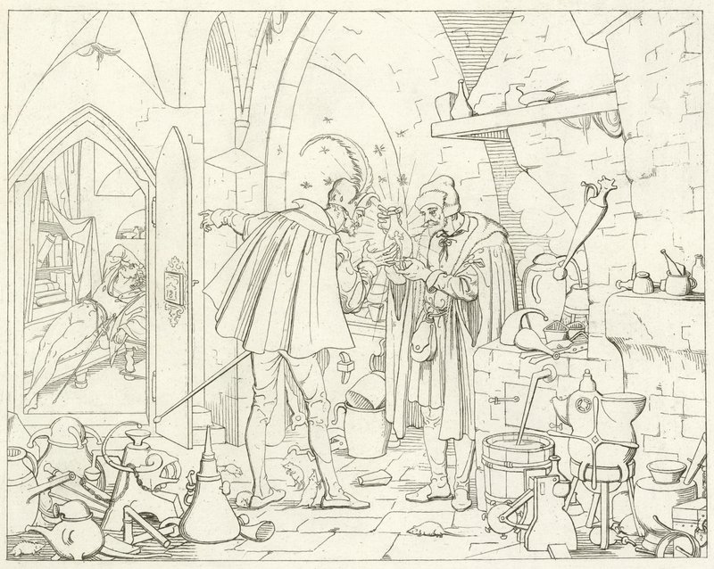 Ilustração para o Fausto de Goethe de Friedrich August Moritz Retzsch