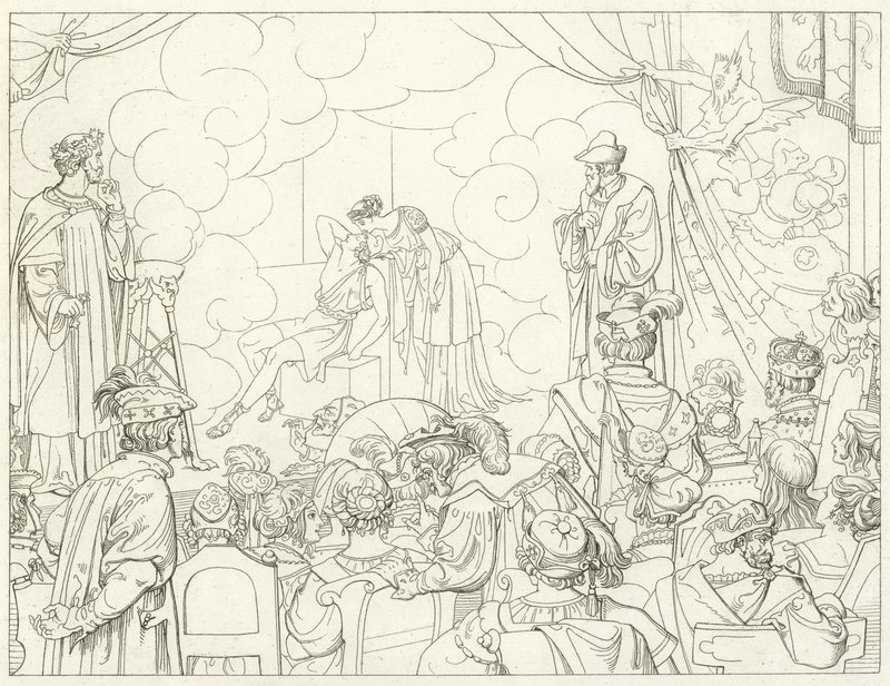 Ilustração para o Fausto de Goethe de Friedrich August Moritz Retzsch