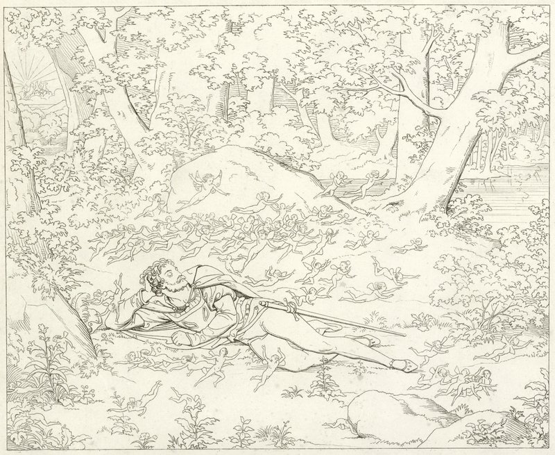 Ilustração para o Fausto de Goethe de Friedrich August Moritz Retzsch