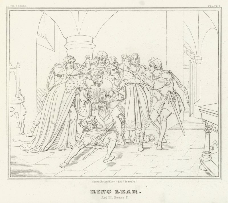 Rei Lear, Acto III, Cena 7 (gravura) de Friedrich August Moritz Retzsch